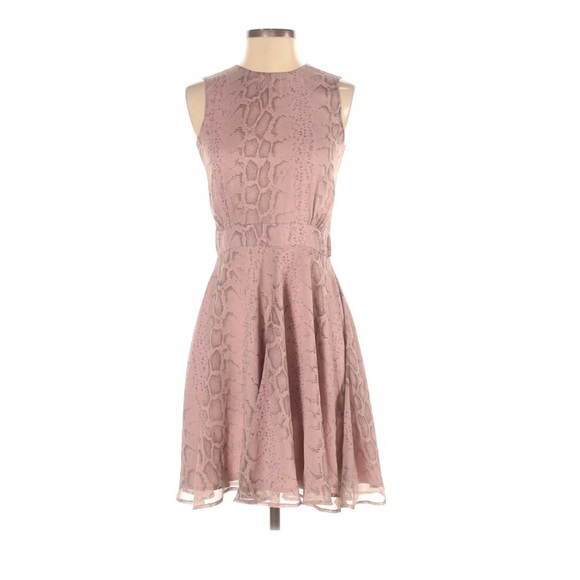 0514 French connection pink snakeskin dress sz 2 - Picture 2 of 8